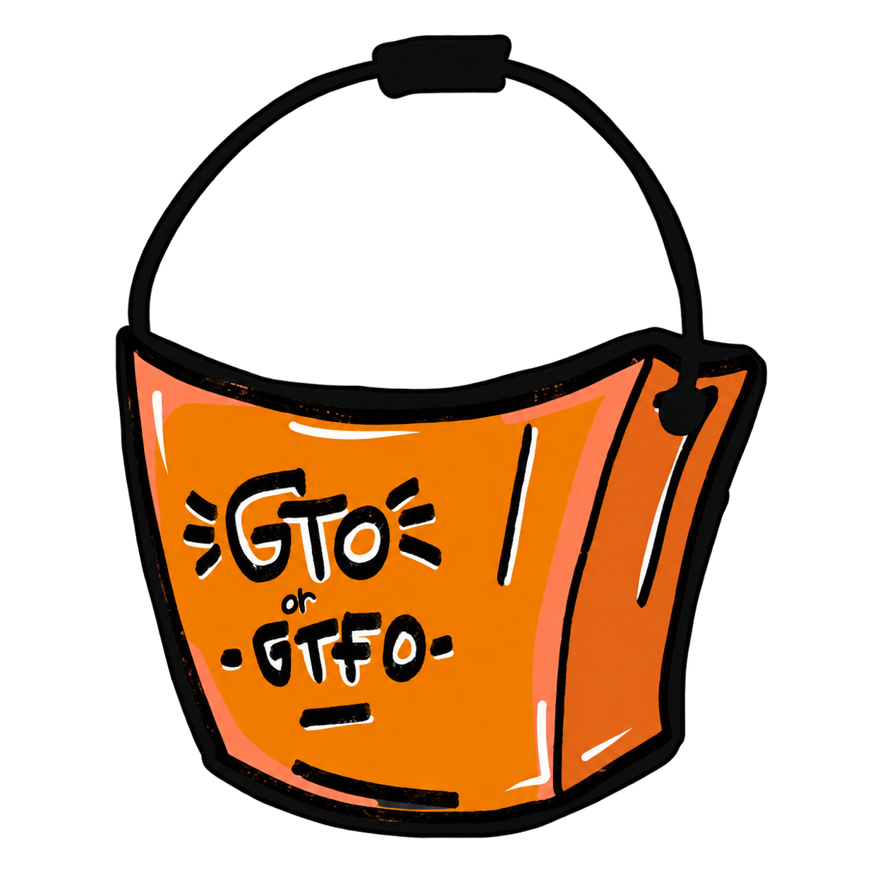 Оранжевое ведро GTO or GTFO — символ команды